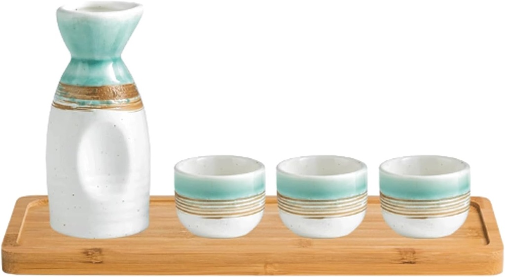 1 Set Ceramics Japanese-Style Flask Sake Jar and Cups Mini Sake Wine Cup with Tray Japanese Drinks Sake Cups