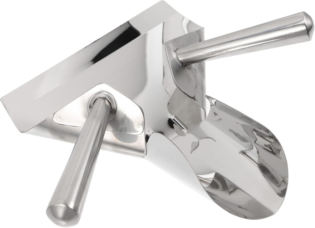 STOBAZA Stainless Steel Food Scoop with Dual Handles Versatile French Fry and Popcorn Shovel for Home and Commercial Use for Quick Scooping and Packing Snacks