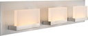 Kira Home Everett 24" Modern 3-Light 30W Integrated LED (180W eq.) Bathroom / Vanity Light, Rectangular Acrylic Lenses, Energy Efficient, Eco-Friendly, 3000k Warm White Light, Brushed Nickel Finish