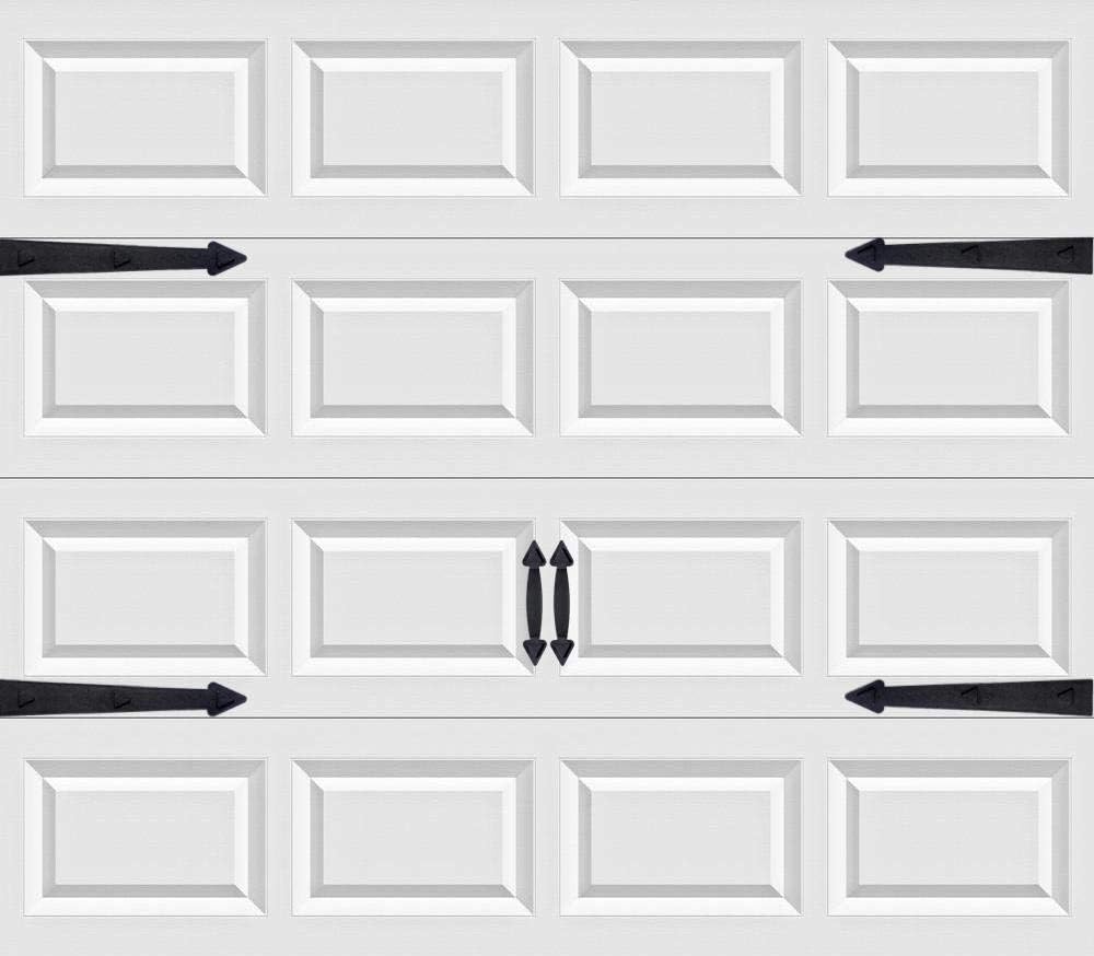 Merhoff & Larkin Magnetic Garage Door Handles | Decorative Faux Hinges Hardware Kit | Six Piece Black Accessories Set | Decor Accents That Give a Beautiful Design and are Easy to Install