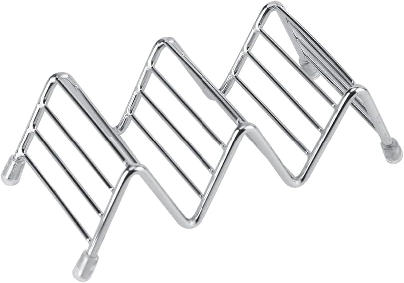 Joyzan Waviness Shape Taco Holder, Stainless Steel Tacos Shell Stand Rack Truck Tray Set Metal Hold 2 To 3 Tortillas Electrolysis Plate Oven Grill Air Fryer Safe Baking Party Microwave Kitchen Food