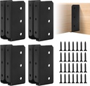 8 Pairs Deck Railing Bracket Connectors, Split Deck Rail Bracket for 2"x4",2"x6", 4"x4" Wood Post to Handrail Stair Fence Railings, Black