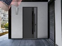 VDOMDOORS Front Exterior Prehung Steel Door/Ronex 0144 Grey/Entry Metal Modern Painted W36 x H80 Left Hand Inswing