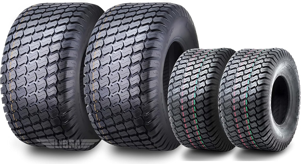 WANDA Set of 4 16X6.5-8 & 26X12-12 Lawn Mower Tractor Cart Turf Tires 4 Ply-13019/13056