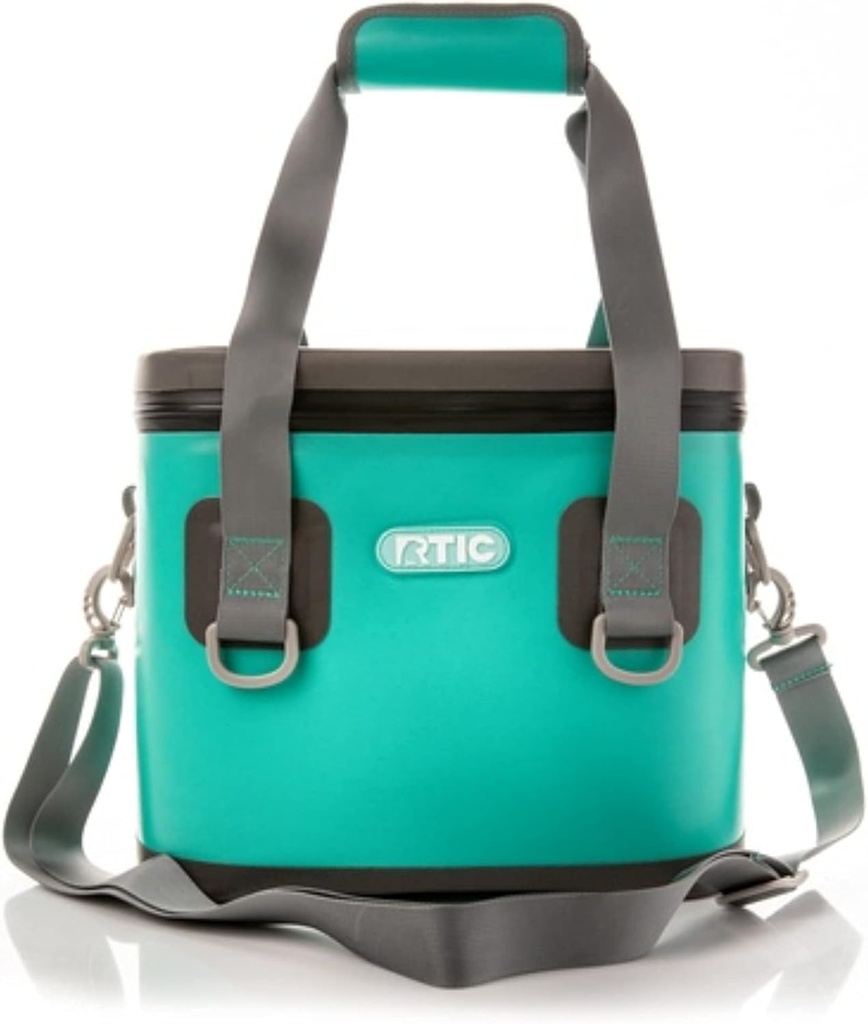 RTIC Soft Cooler 8 Can, Insulated Bag Portable Ice Chest Box for Lunch, Beach, Drink, Beverage, Travel, Camping, Picnic, Car, Trips, Floating Cooler Leak-Proof with Zipper, Seafoam Green