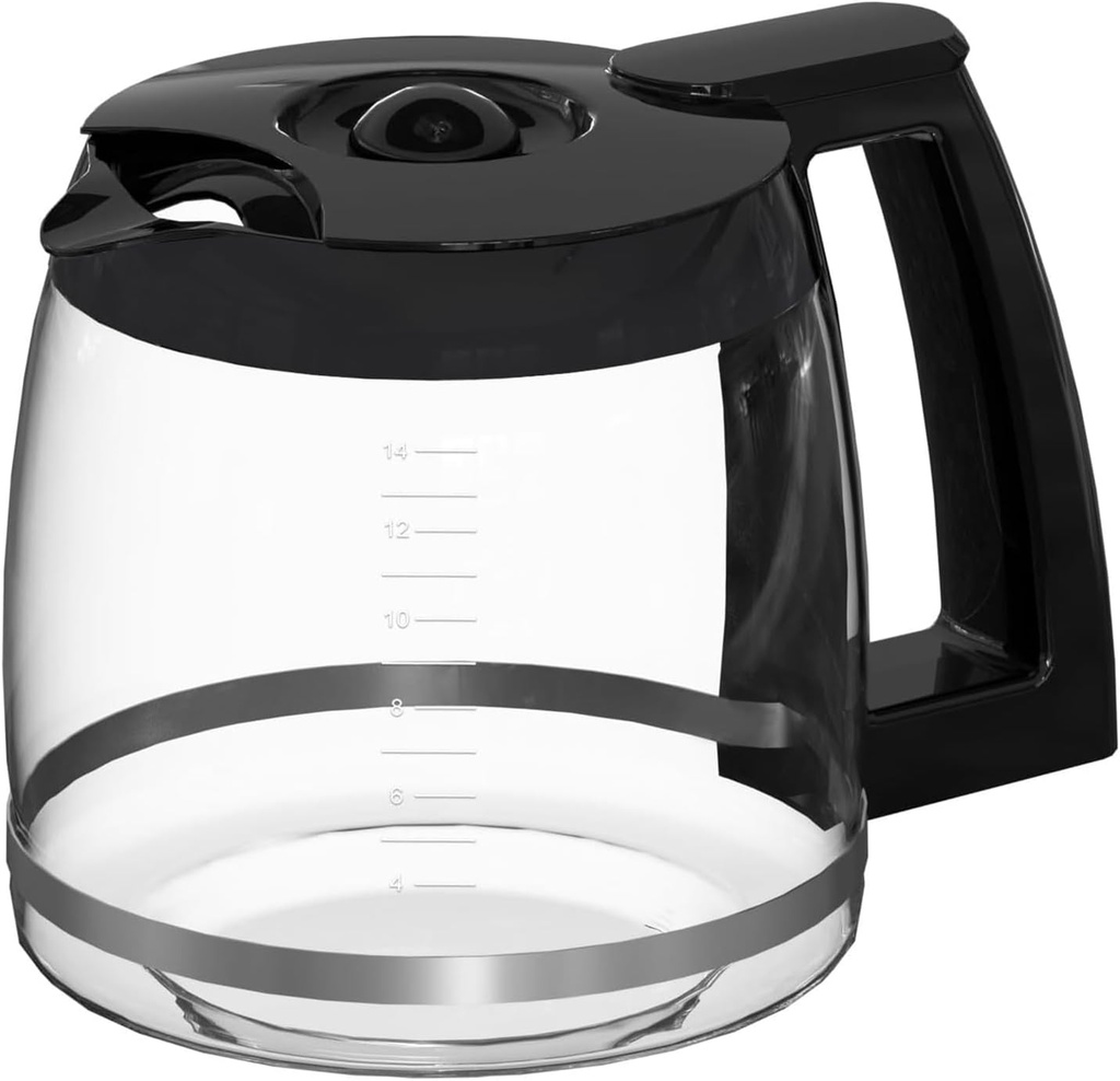14-Cup Glass Carafe Replacement for Cuisinart Coffee Maker Models DCC-2200RC, DCC-2200, DCC-2600, DCC-2800, DCC-3200, DCC-3200P1, DCC-3200FR, DCC-T20, DCC-1800FR, CBC-7400, CBC-7000PC