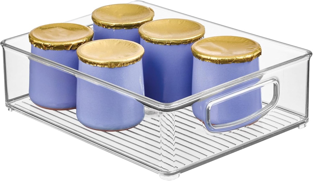 iDesign Stackable Pantry Bin for Kitchen Cabinets, Fridge, or Freezer Storage, Clear, Made in USA