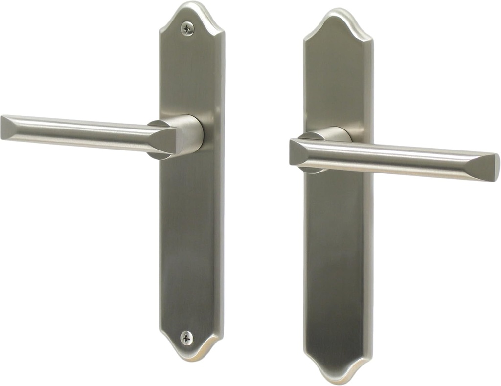Athens by FPL- Solid Brass Privacy Lever Set for Right Hand Door, Satin Nickel