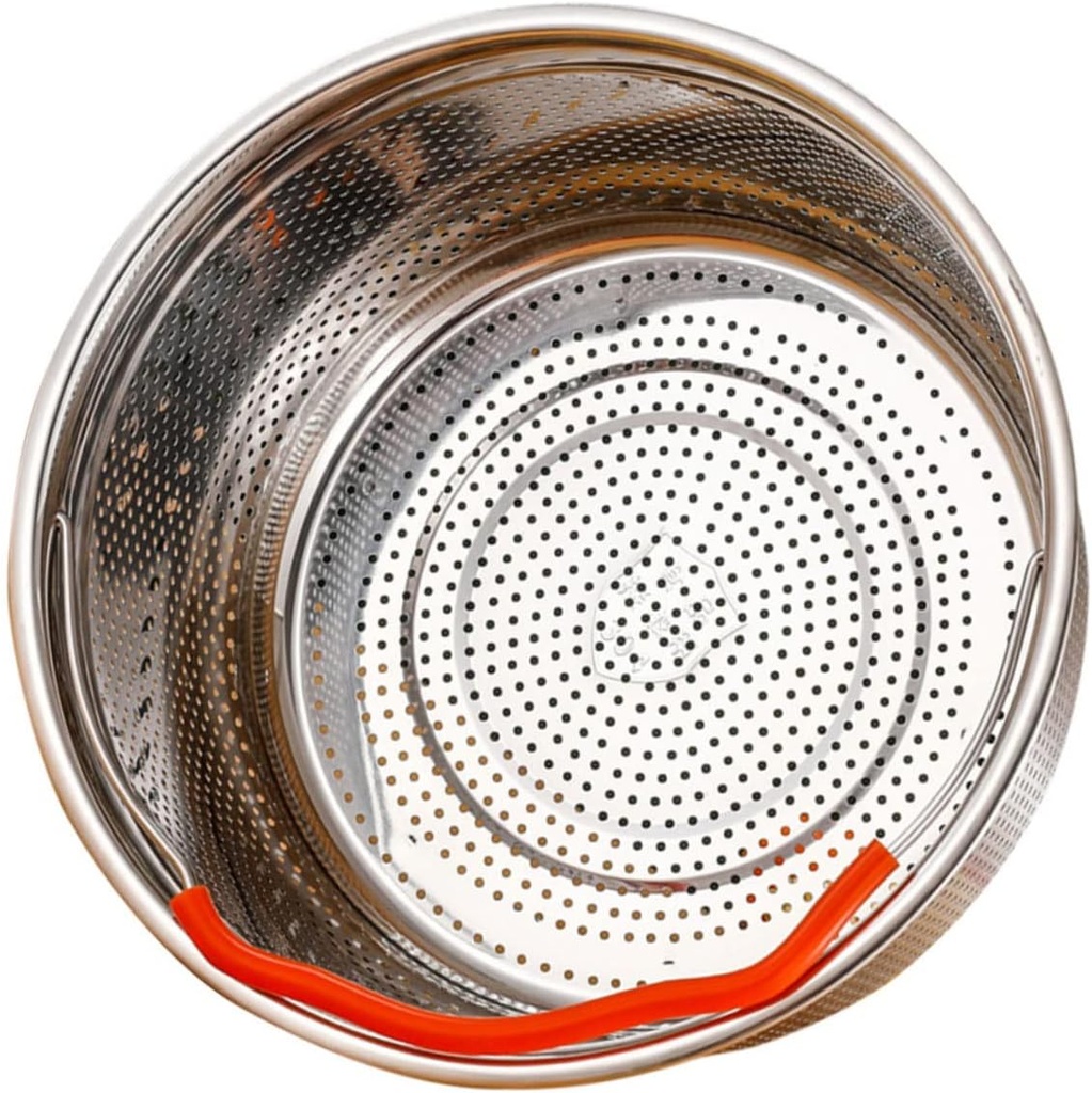 Stainless Steel Steamer Basket with Handle Multi Use Vegetable and Rice Cooker Insert Uniform Heat Dissipation and Fast Drainage Suitable for Dumplings and Steamed Buns Lightweight