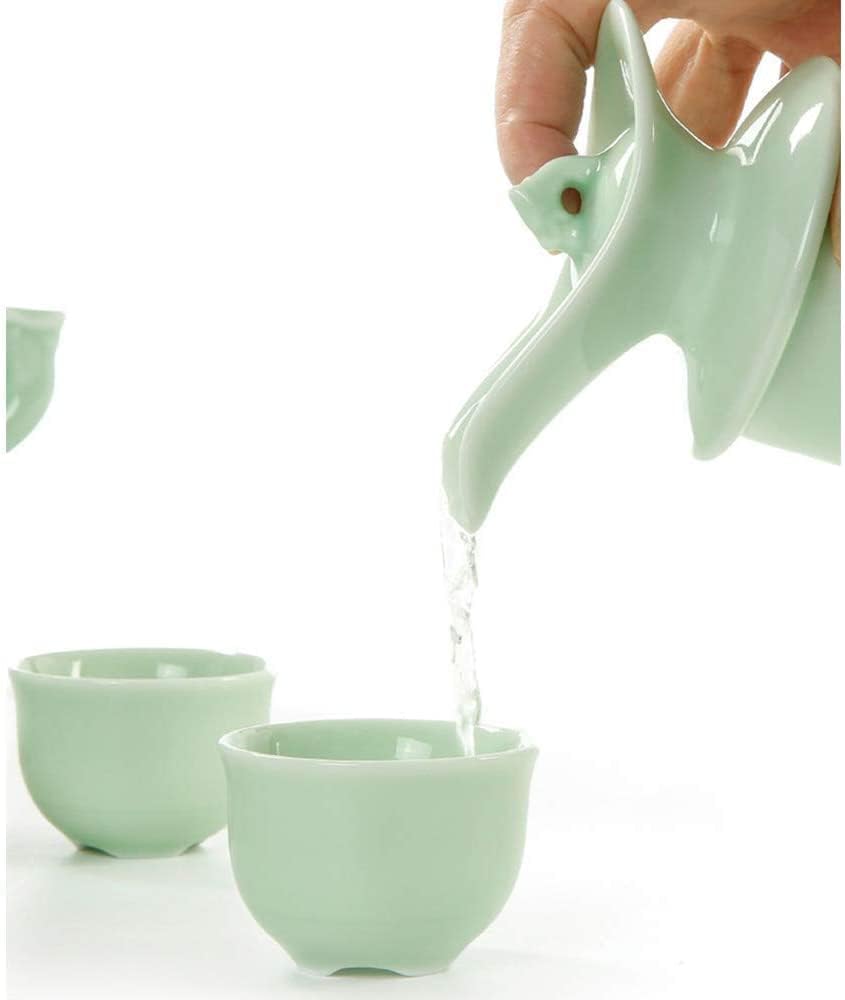 Sake Cup Set Sake Set Japanese Japanese Sake Set, 8 Pieces Sake Set with Warmer, Traditional Celadon Cups Crafts, for Warm/Cold Sake Service Best Gift Sake Pot Set