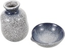 VICASKY Japanese Ceramic Sake Set 400ml Tokkuri Bottle 2 Dishwasher Safe Ochoko Cups Traditional Japanese Pottery for Hot or Cold Sake for Entertaining