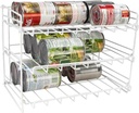 Home Basics Can Rack Organizer Food Storage Canned Food Soda Can Dispenser for Cabinet or Refrigerator White