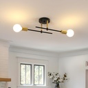 Sputnik Light Fixture, 2 Lights Sputnik Chandelier Semi Flush Mount Ceiling Light Fixture for Bedroom, Dining Room, Bathroom, Hallway, Living Room