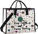 JNIAP Crochet Tote Bag For Crochet Lovers - Knitting Shoulder Bag Yarn Lover Keep Calm And Carry Yarn