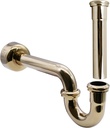 Westbrass CO401-8-01 1-1/4" Brass Bathroom Sink P-Trap with 8" Slip Joint Extension Tube, Polished Brass