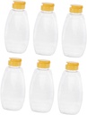 Cabilock 6pcs Clear Honey Jars Capacity Food-grade Squeeze Bottles for Kitchen Use Portable and Lightweight Honey Containers Lids for Easy Dispensing