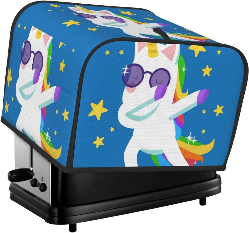 Oven Cover Kitchen Bread Machine Protector,4 Slice Toaster Cover For Home,Fingerprint Coaster Cover,Kitchen Small Appliance,Cool Unicorn Star Golden