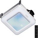 Bathroom Exhaust Fan with Light, Odor & Humidity Sensors, 230 CFM Quiet Bathroom Ceiling Fan with Remote, Timer, 3 Dynamic RGB Lights, 2700K–6500K Dimmable, Wall/Ceiling Mount (Ocean Mist)