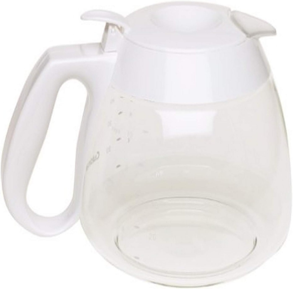 Cuisinart 10-Cup Replacement Glass Carafe with Lid, Compatible with Cuisinart Coffeemakers, White, DCC-RC10W