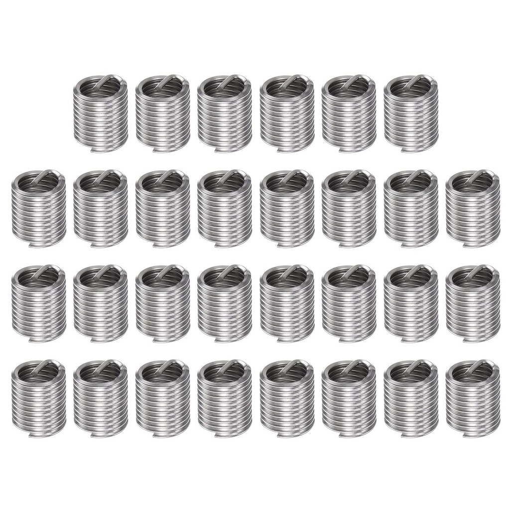 HARFINGTON 30pcs Wire Threaded Inserts 7/16-14 UNC 2D 22.2mm 304 Stainless Steel Helical Coiled Wire Thread Sleeve