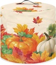 Fall Maole Leaf Pumpkin Slow Cooker Covers Kitchen Appliances Dust Cover Round Air Fryer Cover Protective Cover Bag with Pocket and Handle Washable Rice Cooker Dust Cover