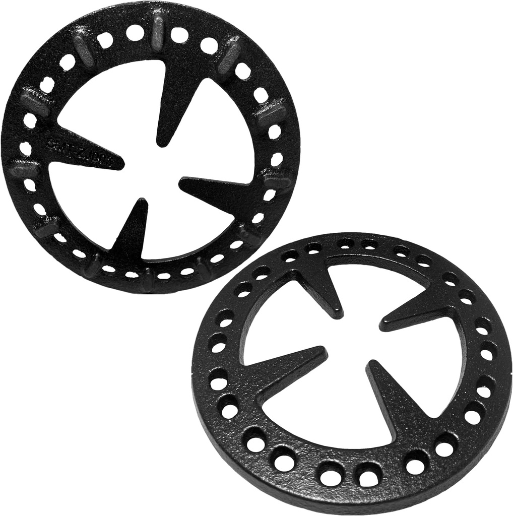 MCAMPAS 5 inch Gas Burner Plate Ring Reducer - Universal Cast Iron Reducer Ring for Coffee Pots,Stovetop Espresso Makers,Teapot,Coffee Moka - 2 Pack