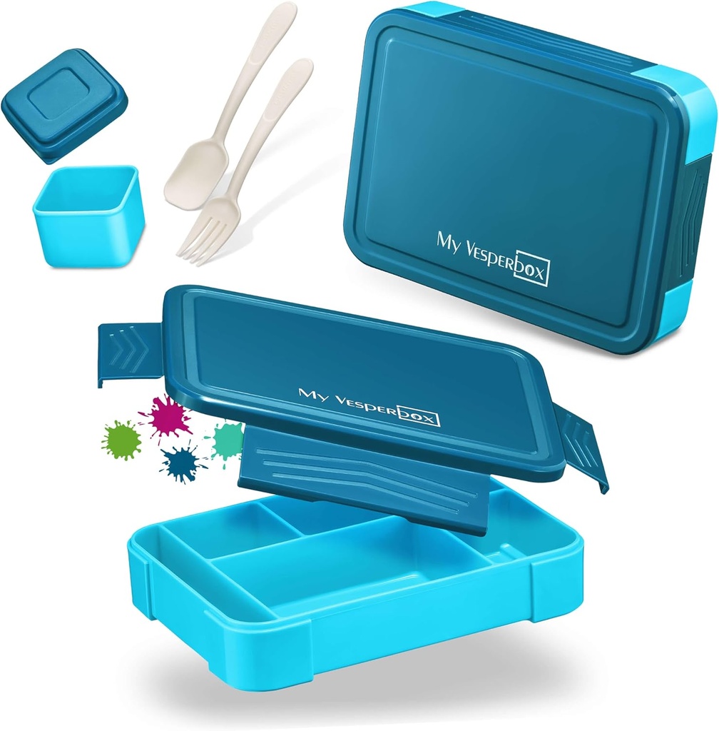 My Vesperbox – Lite - Bento Box Kinder - Lunchbox - extrem robust – Brotdose – Brotbox ideal für Kindergarten und Schule (Blau)