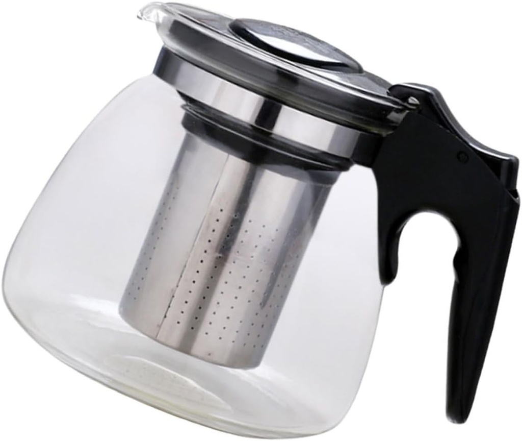 Heat-resistant Glass Tea Pitcher Stainless Steel Infuser for Iced Tea and Loose Leaf Brewing and Practical Teapot for Home and Office Use