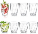 Lawei Set of 8 Plastic Drinking Glasses, 10oz and 13oz Reusable Shatterproof Drinking Tumblers, Unbreakable Acrylic Clear Cups for Water, Juice and Cocktails, Dishwasher-Safe, BPA-Free