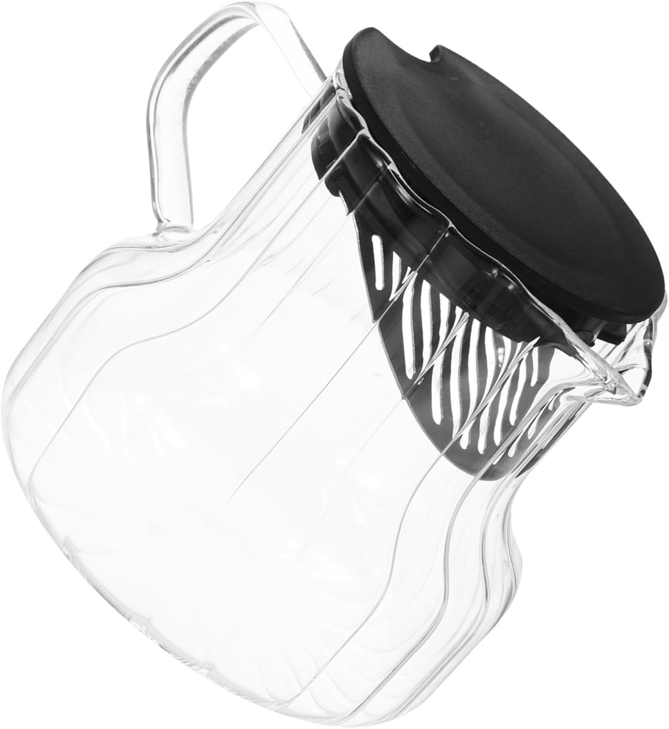 Cabilock Manual Pour Glass Coffee Pot Set with Lid 550ml Vertical Stripe Pattern Coffee Maker Heat Resistant Borosilicate Glass for Home Brewing and Tea Infusion