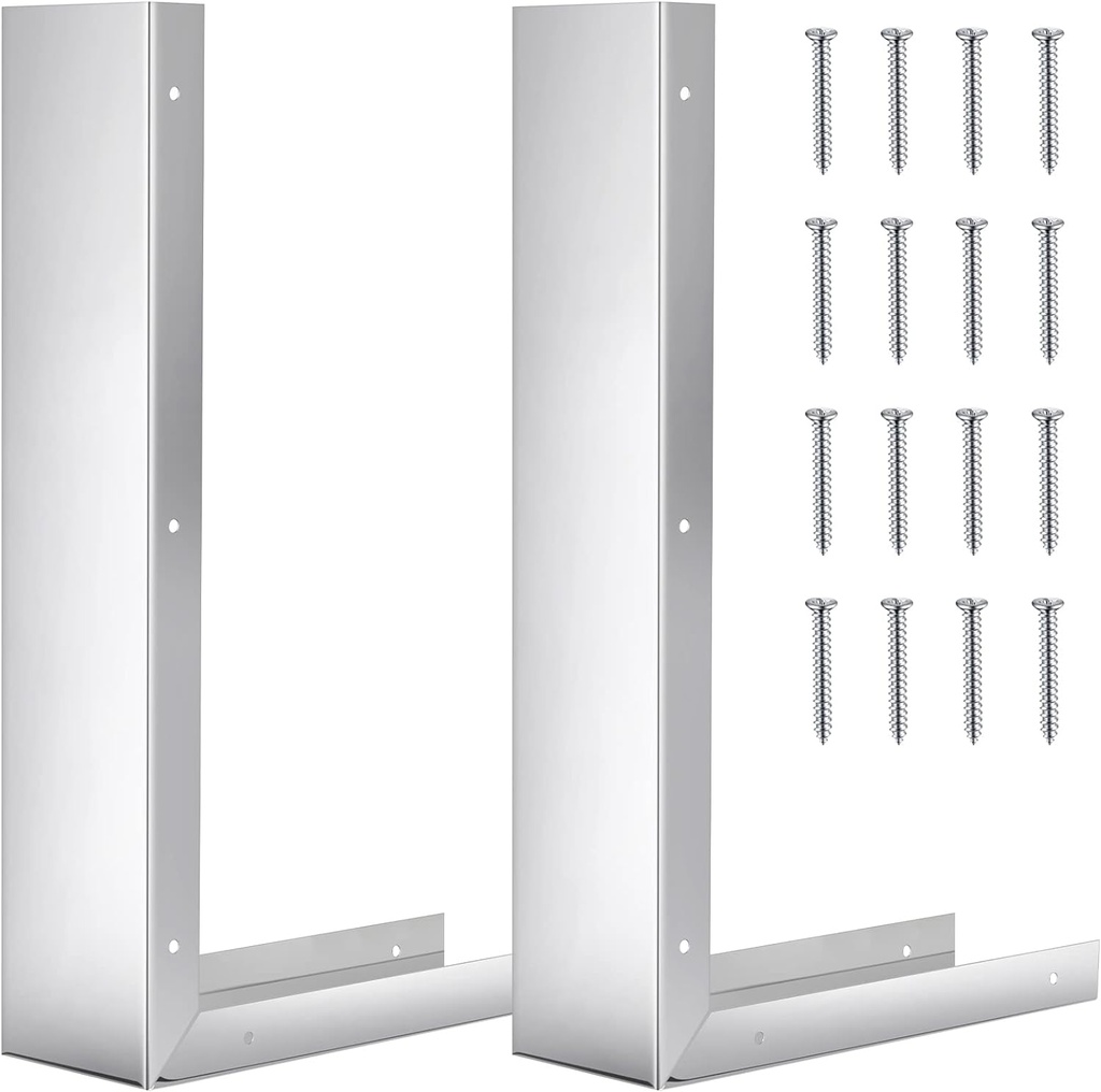 2 Pieces Stainless Steel Microwave Trim Kit 3'' Wide Built in Microwave Side Panel Filler Kit for Range Kitchen Countertop Oven with Screws 15.75" H x 11" D(Silver)