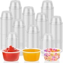 500 Count 2oz Plastic Portion Cups No Lids, Mini Condiment Containers Disposable Plastic Cups for Meal Prep, Dip, Sauce, Jello Shots, Salad Dressing, Sample, Medicine