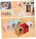 20pcs Portable Cupcake Boxes Window and Cardboard Insert White Handle Muffin Containers for Bakery Parties and Events