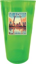 R and R Imports Saint Louis Missouri Design D Souvenir Plastic 16 oz pint Green 4-Pack