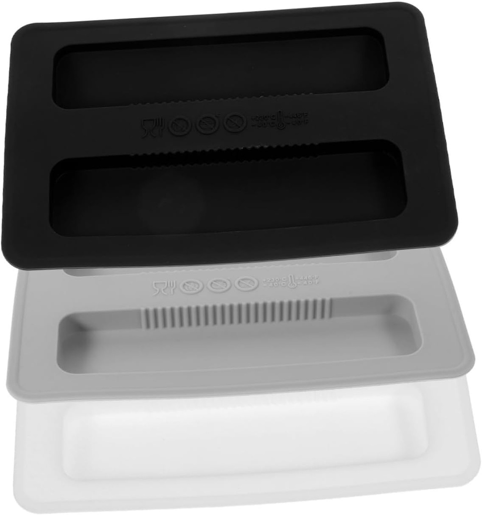 3pcs Kitchen Toaster Cover Dust Silicone Lids for Automatic Bread Machines Easy to Clean Heat-resistant Gray Black and White