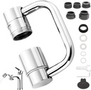 Rotatable Faucet Aerator,1080° Swivel Faucet Extender,Heavy Duty Rotating Sink Extension, Universal Swivel Multifunctional Robotic Arm,2 Spray Modes for Kitchen & Bathroom