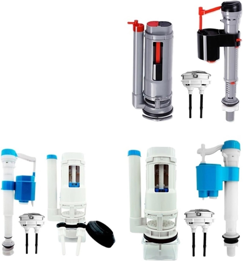 Toilet Fill Valve, Toilet fill valve,toilet flush button,1 Set Toilet Water Tank Repair Fittings Kit 18.5cm to 29cm Cistern Dual Flush Valve with Push Button Bathroom Accessories(29CM)(26CM)