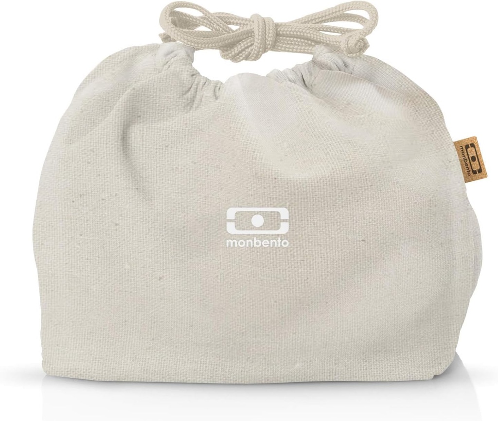 monbento - Lunch Bag MB Pochette M Natural Cream - Polyester and Cotton Lunch Tote - For Work Lunch Packing - Can Contain a Bento Box MB Original or MB Tresor - Beige Cream