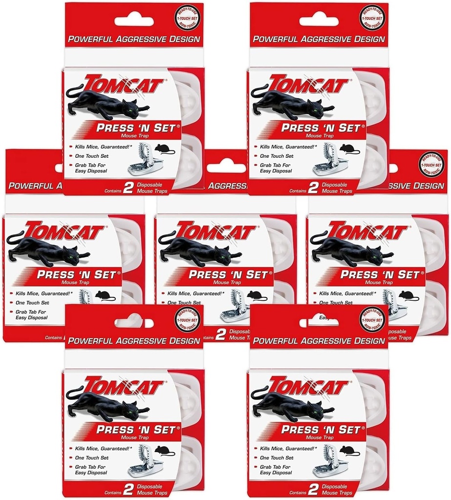 Tomcat Press 'N Set Mouse Trap, 2 Traps/Pack (7-Pack)