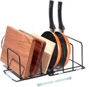 Cutting Board Organizer, Adjustable Pot and Pan Organizer Rack, Kitchen Cabinet Holder for Cutting Board,Baking Tray, Cookie Sheet, Bakeware Organizer for Countertop