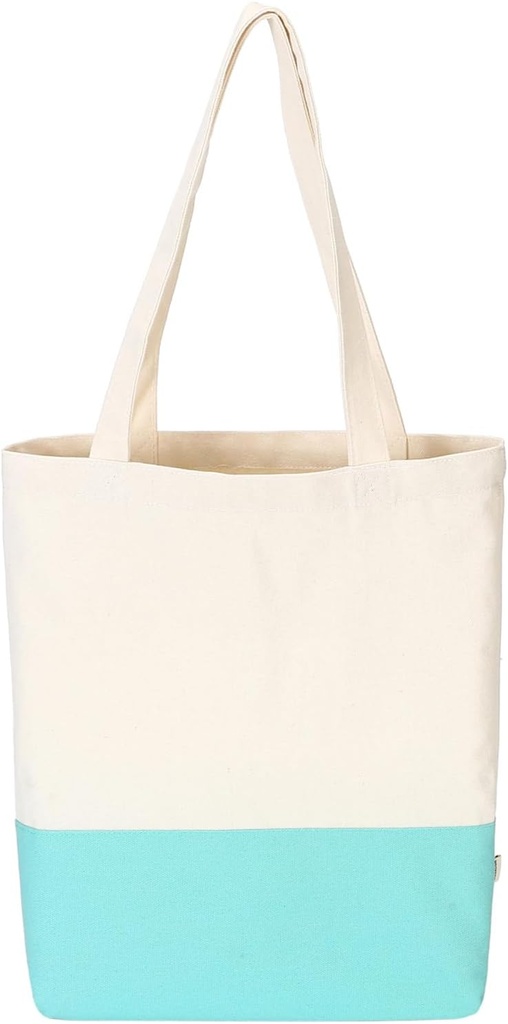 Canvas Book Tote Bag for Women Library Cloth Reusable Grocery Bags