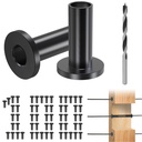 Steel DN Mate 100 Pack Stainless Steel Protector Sleeves for 1/8”, 5/32", 3/16" Wire Rope Cable, Black Cable Railing Kit Hardware for Wood Post, T316 Marine Grade DB11