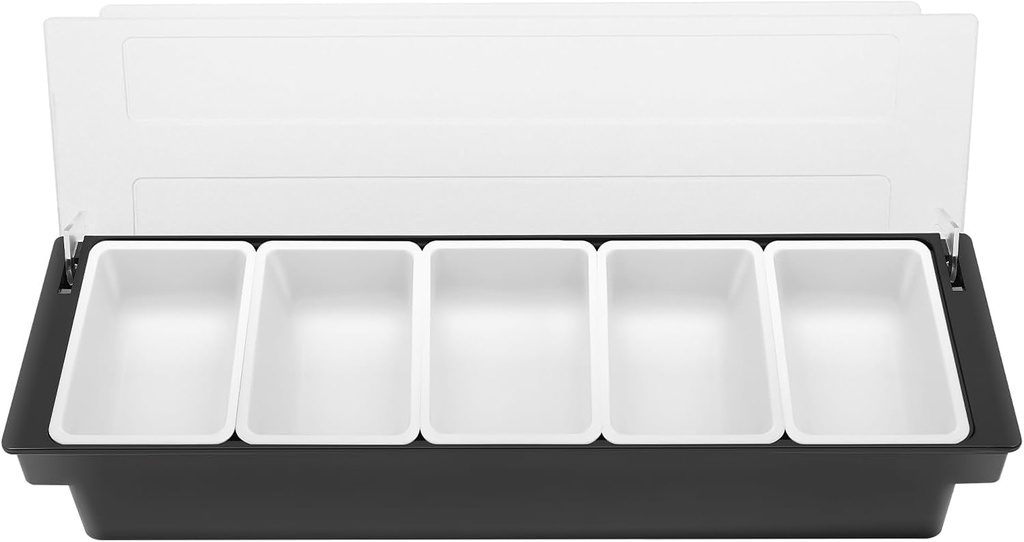 Condiment Dispenser Box with 5 Compartments & Removable Inner Boxes for Fruits, Vegetables, Nuts, and Spices – Large Capacity, Portable Design, Lid for Freshness