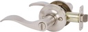 Delaney Hardware Bennett Privacy Door Handle, Fits Door 1-3/8 to 1-3/4 in. Thick, Satin Nickel – Reversible Left/Right-Handed Bed & Bath Push Button Door Lever – Easy to Install
