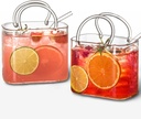 Glass Purse for Drinks Set of 2,26oz Unique Wine Glasses Purse Gifts for Women Party,Fish Bowl Vase,Creative Cute Drinking Glass Cups for Fruit Juice,Tea,Flowers