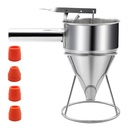 40oz Pancake Batter Dispenser, Stainless Steel Funnel Cake Dispenser with Stand Heavy Duty Baking Tool for Cupcake Waffles Cakes Takoyaki and Kitchen Baking (Large)