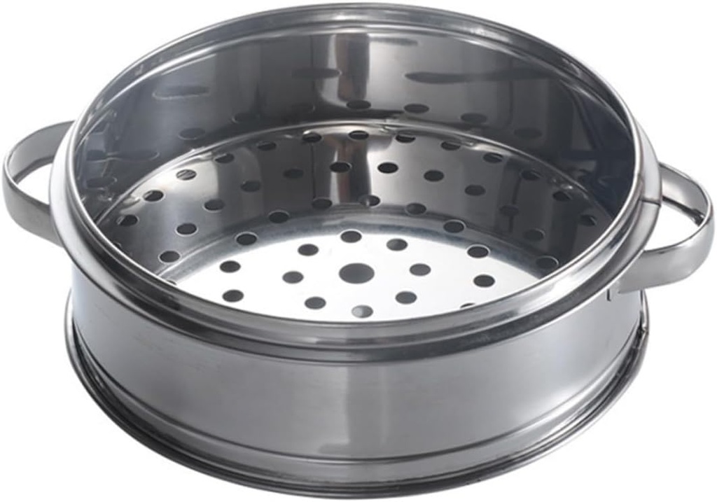 IMIKEYA Stainless Steel Steamer for Cooking Dumplings and Buns Portable Food Steamer Ergonomic Handle for Home Kitchen Use and Practical Cookware