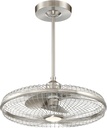 Savoy House 29-FD-122-SN Wetherby Mid-Century Modern Industrial Caged Fandelier Ceiling Fan with Remote, Integrated LED 1-Light 12.5 Watt, 16" H x 26" W, Satin Nickel