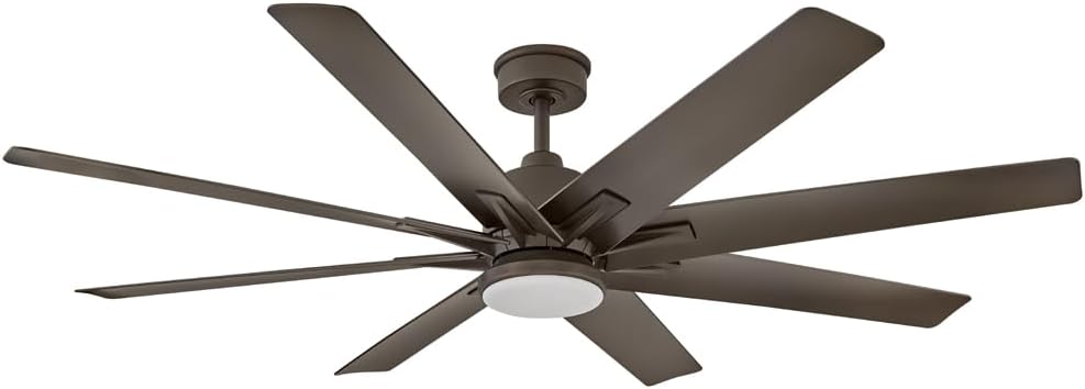 Hinkley Concur 66" Indoor/Outdoor Smart Ceiling Fan with Light + Remote - Modern Windmill Style, Integrated LED, Composite Fan Blades - Metallic Matte Bronze
