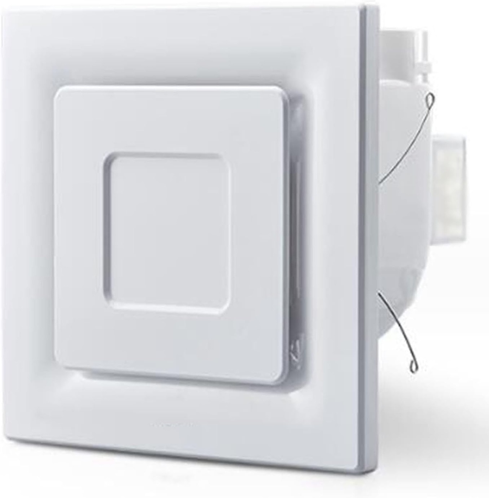 ICEMOB Exhaust Fan for Bathroom Ceiling,White Square Ventilation Fan,220V Kitchen Extractor Fan with Block Wind Piece,Built-in Thermal Protector,for Restroom,Home,Office,250mm